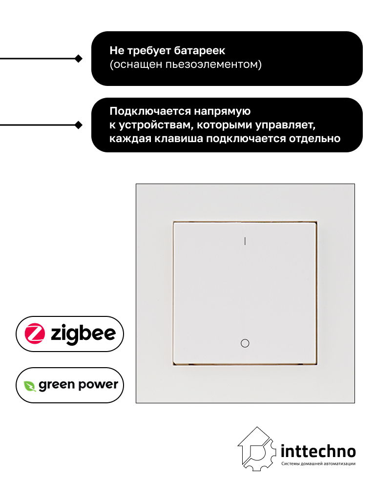 Inttechno INTGPDRS2MONO Беспроводной выключатель 2-клавишный