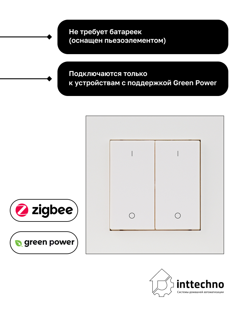 Inttechno INTGPDRS1MONO Беспроводной выключатель 1-клавишный