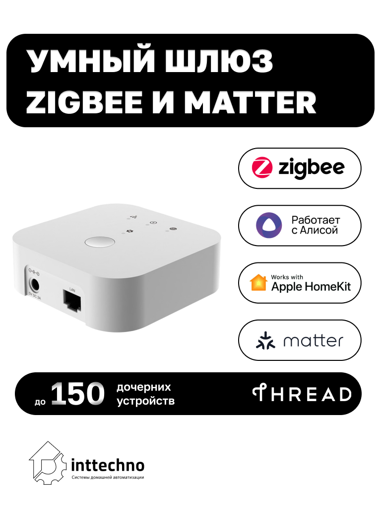 Inttechno INTHGWV2 - Умный шлюз Zigbee и Matter